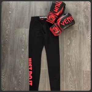 Nike Red & Black Just Do It Leggings